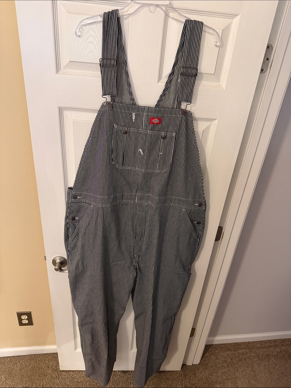 Dickies Black and White Pinstripe Relaxed-Fit Overalls